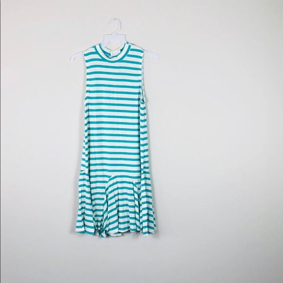 Sleeveless Striped Dress Mock Neck Jersey Tunic - Picture 7 of 8